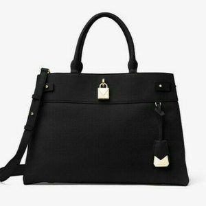 Michael Kors Gramercy Polished Leather Satchel Lar